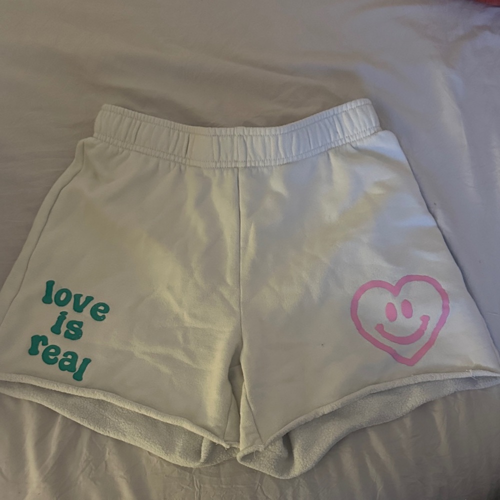 PacSun White Shorts with Pink and Green Details
